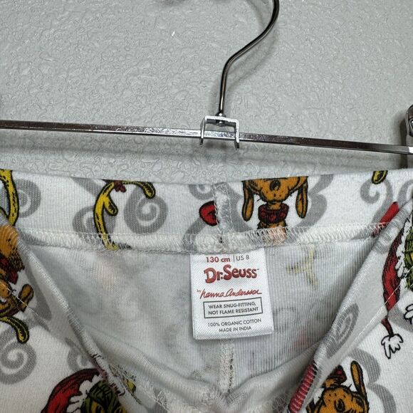 Hanna Andersson Grinch Boys Girls Grinch Mix It Up Pajamas Long Johns 8 Yr - Picture 6 of 6